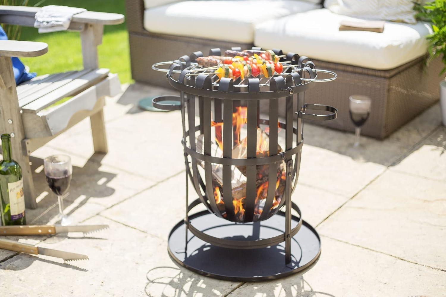 La Hacienda 56043 Vancouver Steel Firebasket With Grill