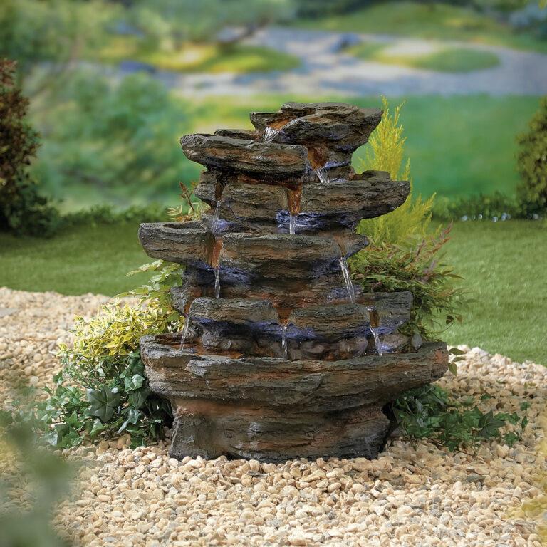 La Hacienda 45203L Red Rock Springs inc LEDs Water Feature