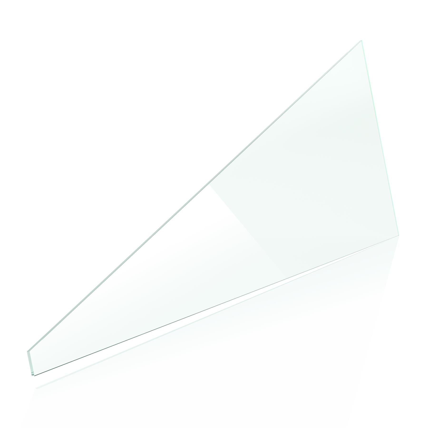 1x 4mm Replacement Glass Pane - 610 x 234 x 20mm Triangle
