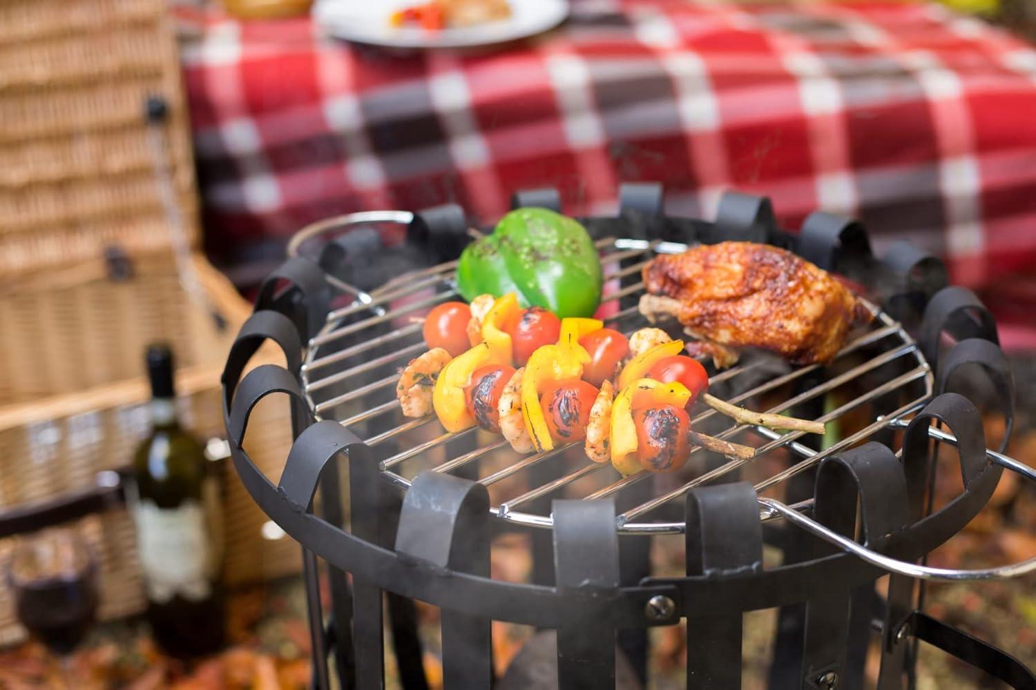 La Hacienda 56043 Vancouver Steel Firebasket With Grill