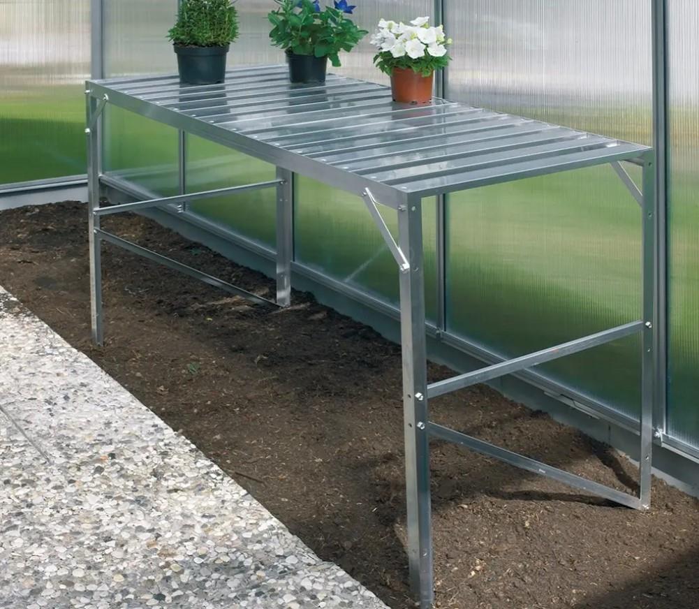 1 Tier Aluminium Slatted Greenhouse Staging 4ft