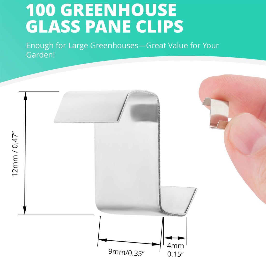 Greenhouse Glass Z Clips 50/100