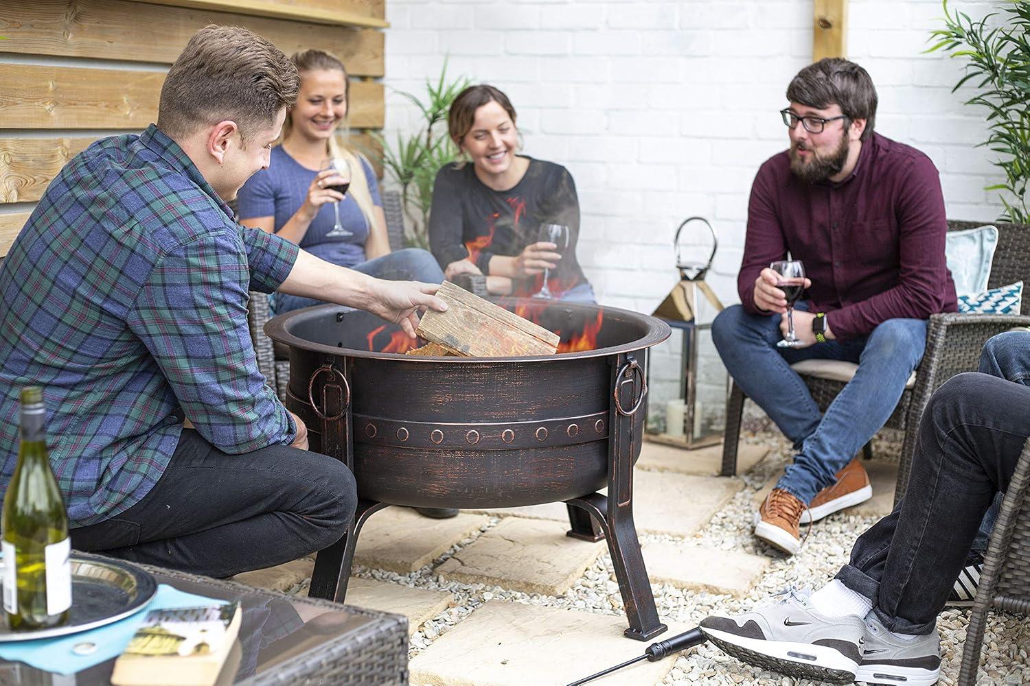 La Hacienda 58528 Brava Steel Banded Firepit