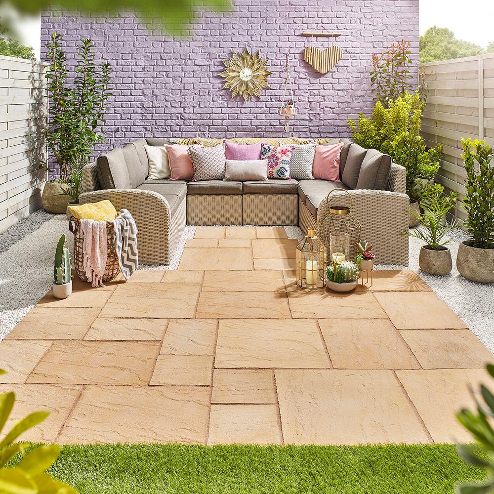 Kelkay Abbey Paving Slabs 300-600mm - Graphite, York Gold, Antique, Weathered Stone