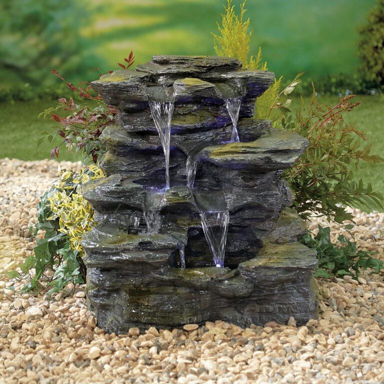 La Hacienda 4664L Como Springs inc LEDS Water Feature