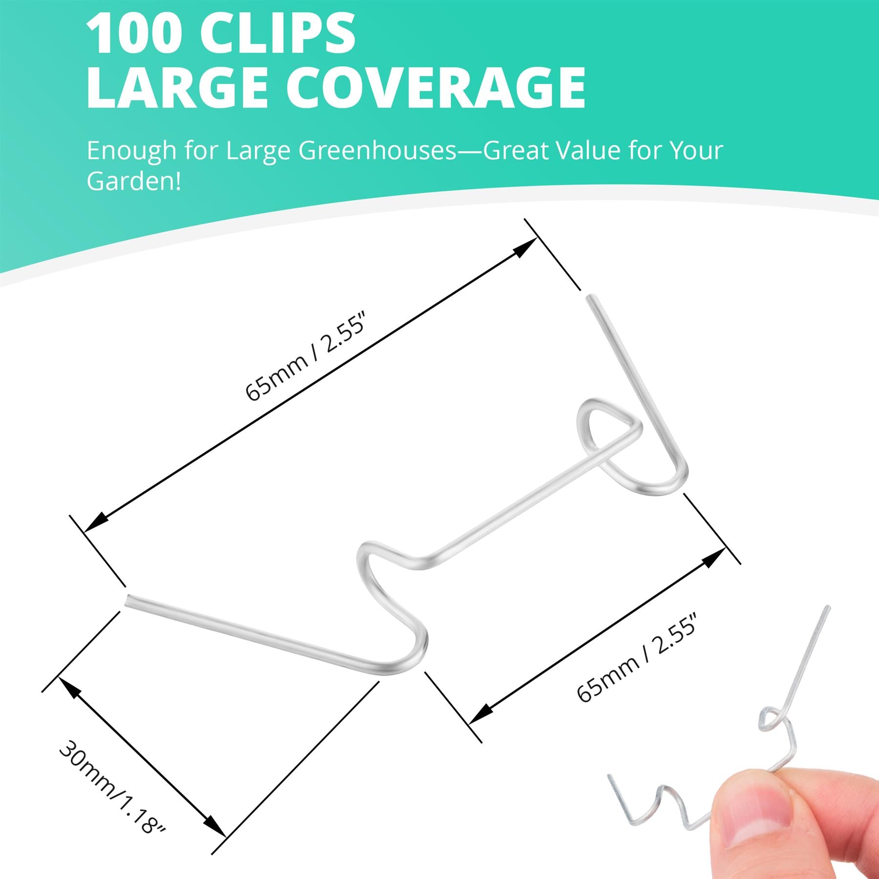 Greenhouse Glass W Clips 50/100