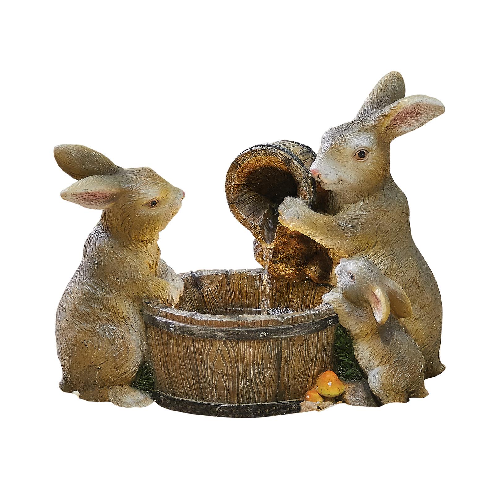 La Hacienda 45250L Playful Bunnies inc LEDs Water Feature