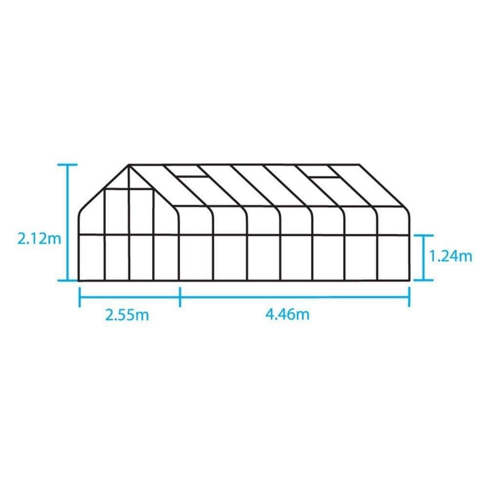 Halls SUPREME 814 8ft x 14ft Double Door Greenhouse