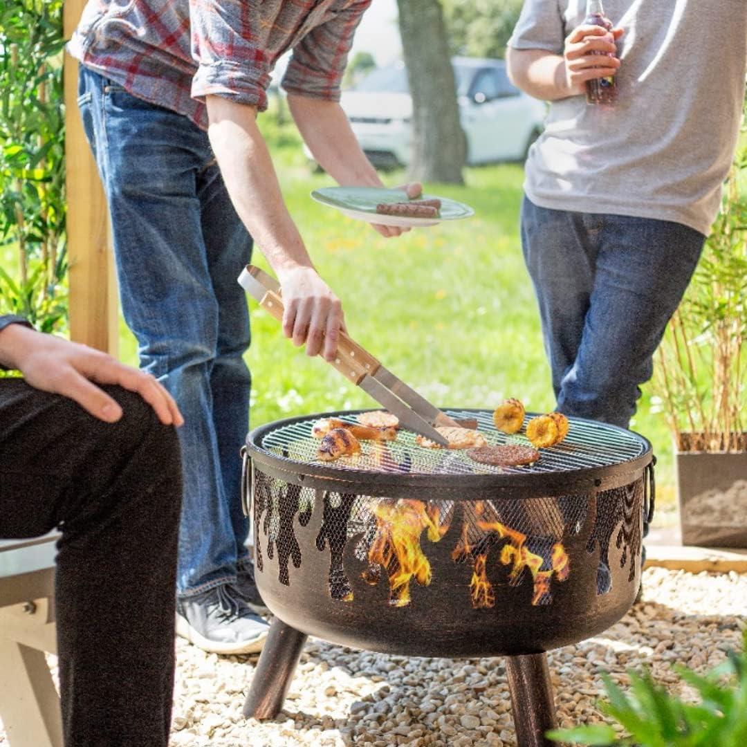 La Hacienda 58116 Wildfire Steel Firebowl With Grill