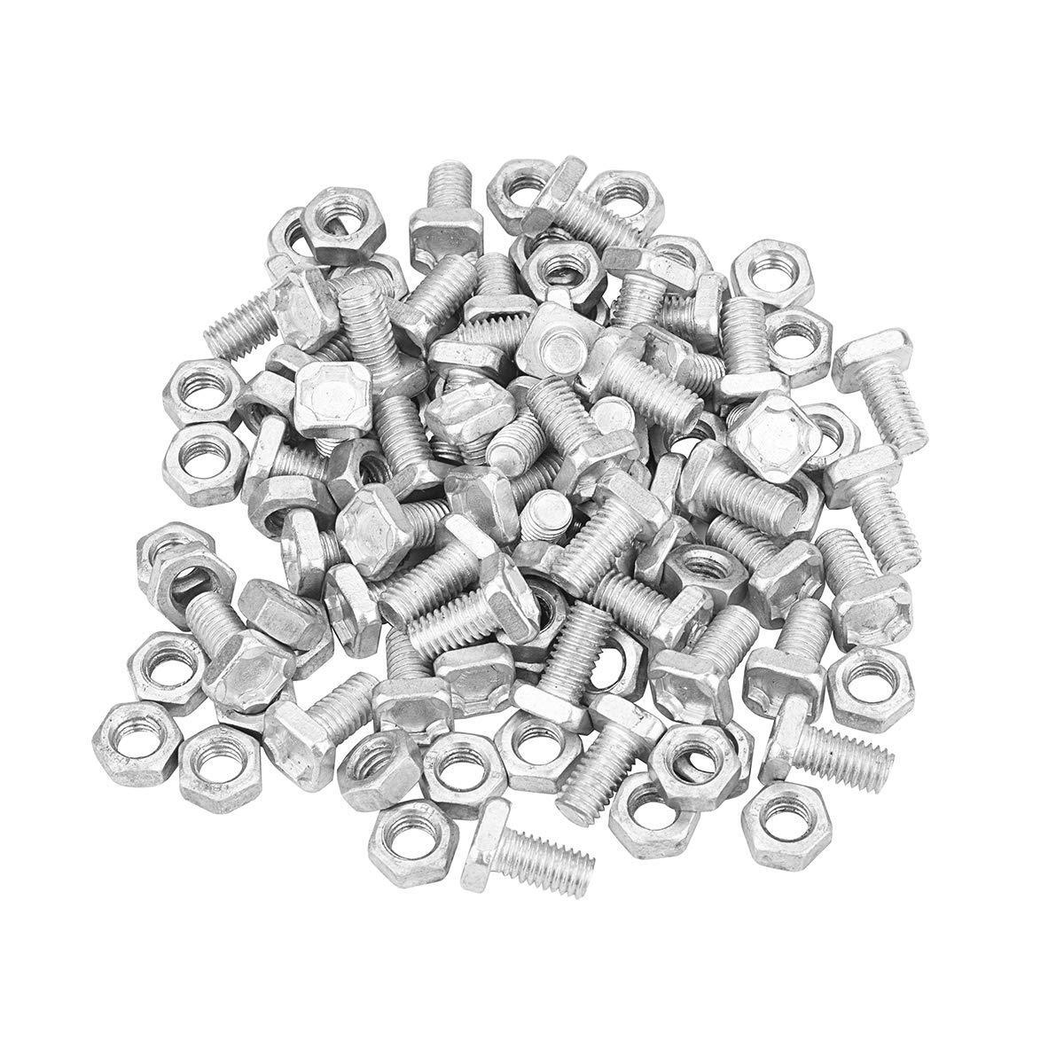 Cruciform Square Head Aluminium Bolts with Nuts - 50/100
