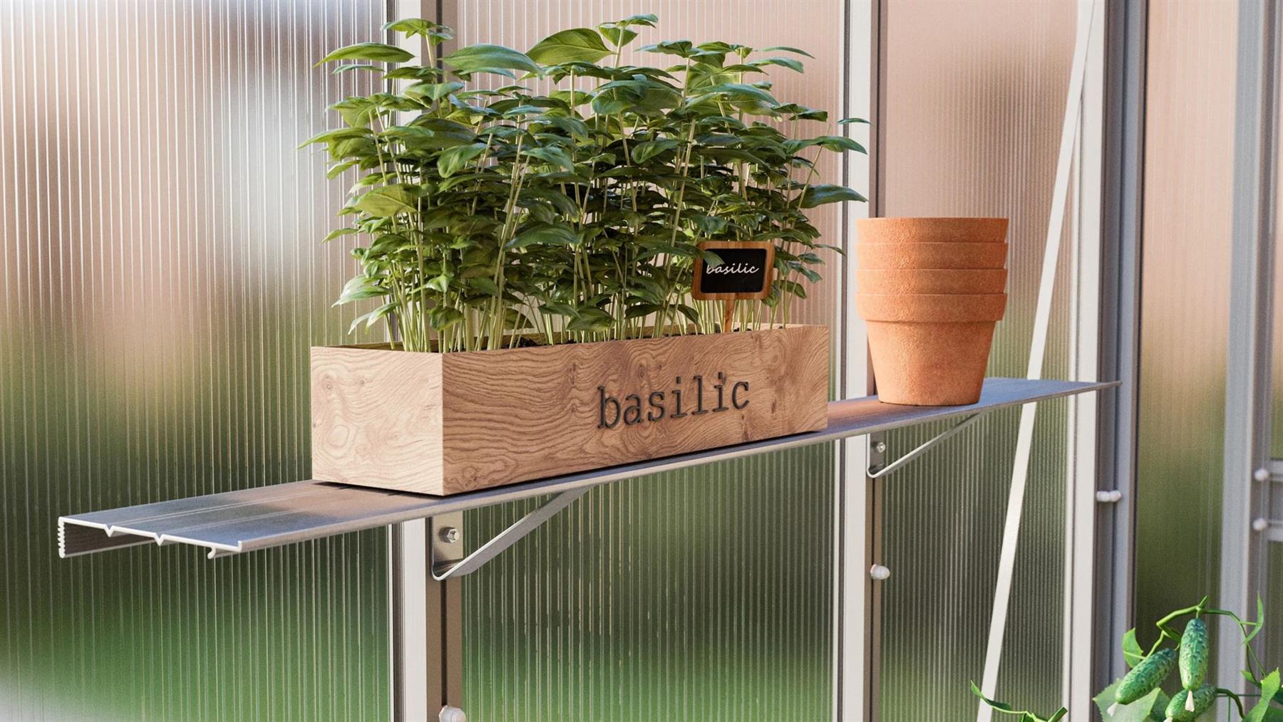 Aluminium Shelf - For mounting on the Wall - L121.5 x W15 cm