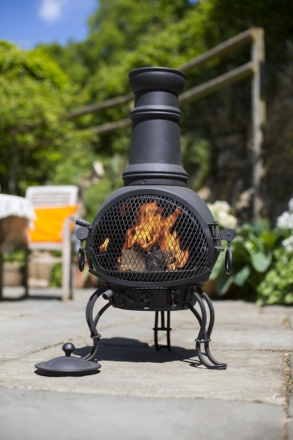 La Hacienda 56061 B Murcia Medium Steel Chimenea With Grill