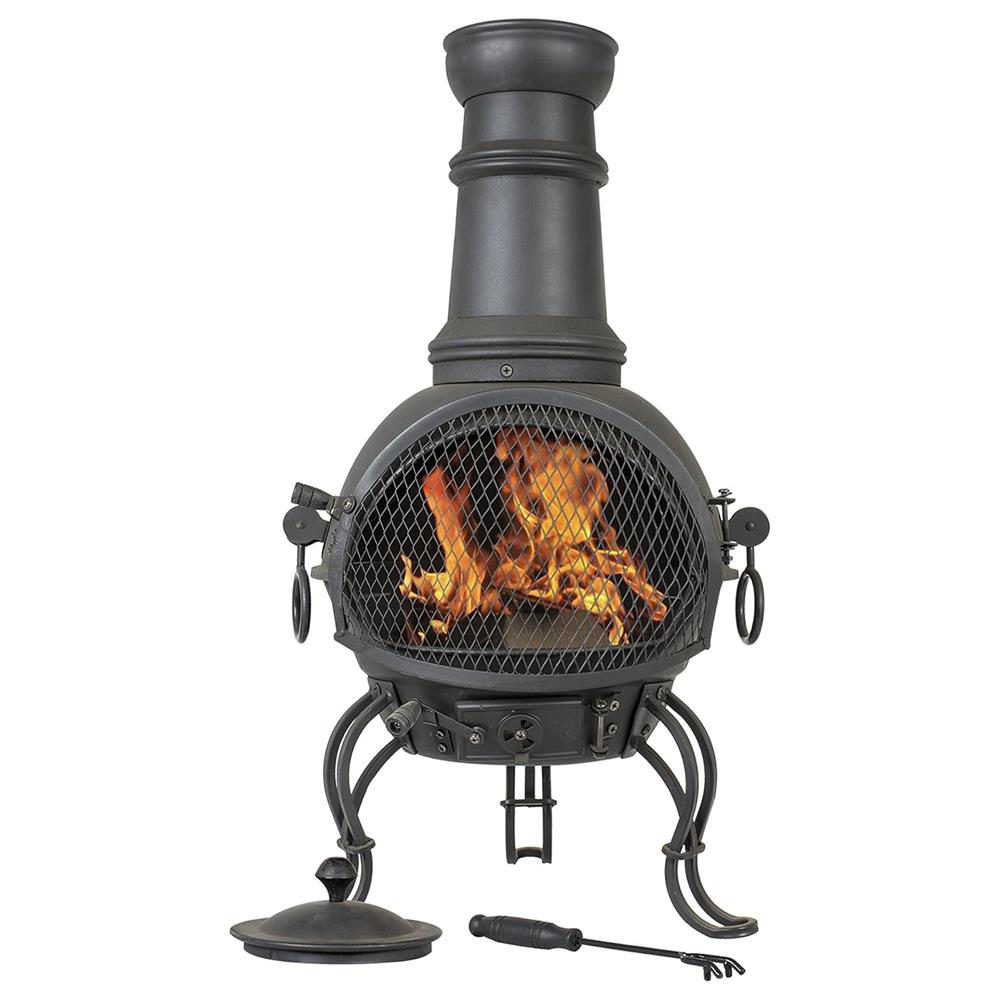 La Hacienda 56061 B Murcia Medium Steel Chimenea With Grill