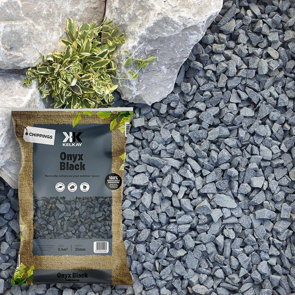 Kelkay 7089 Onyx Black 10-20mm Chippings  Bulk Bag