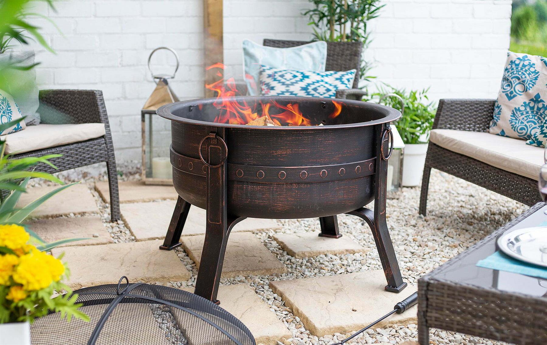 La Hacienda 58528 Brava Steel Banded Firepit