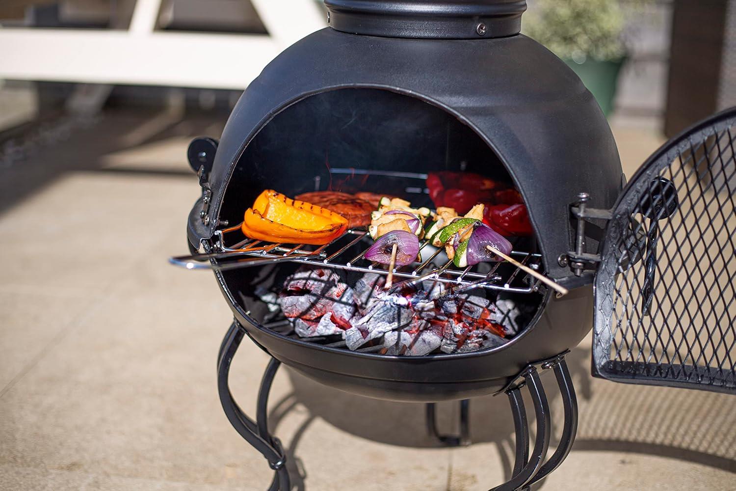 La Hacienda 56062 B Disc Murcia Large Steel Chimenea With Grill