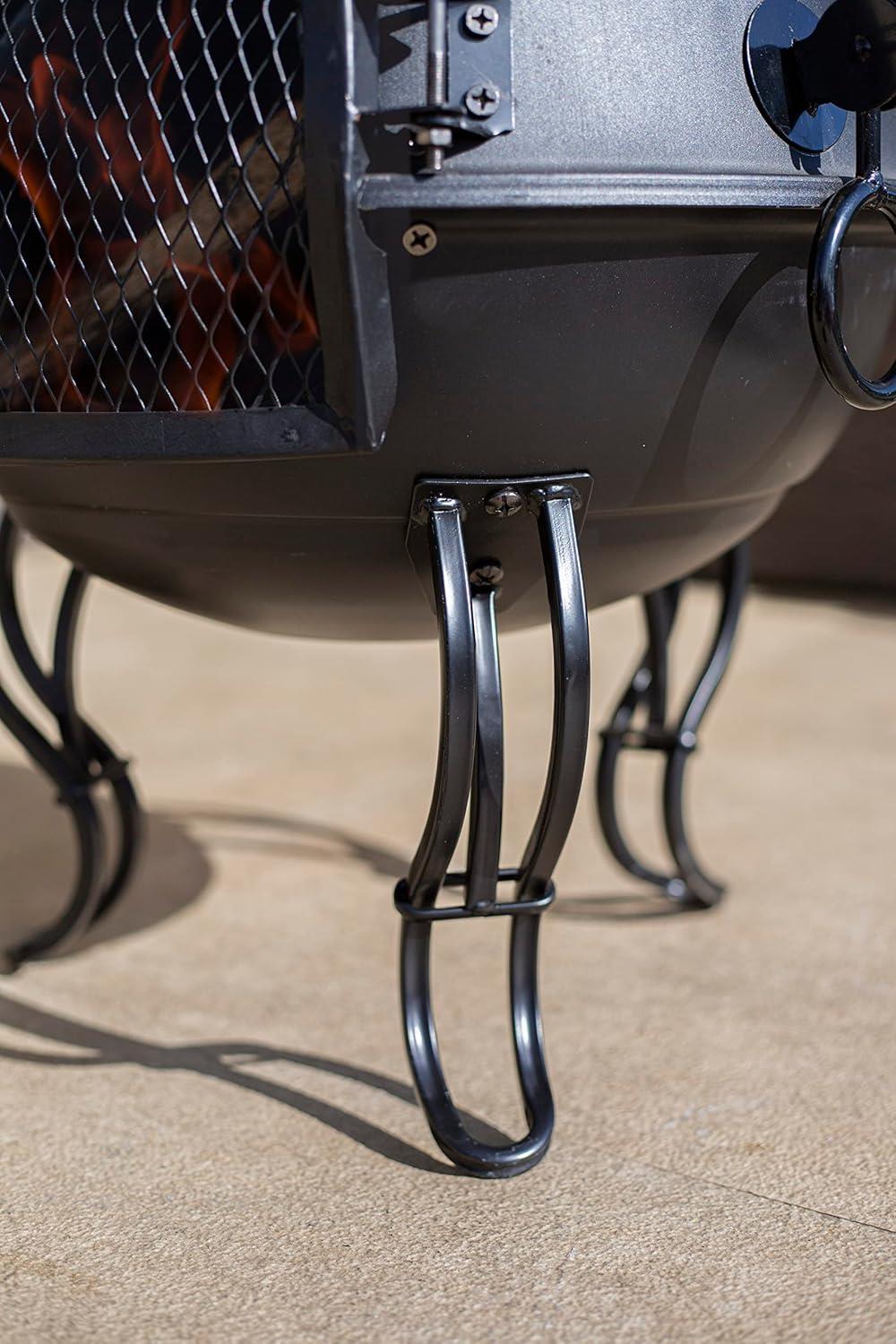 La Hacienda 56062 B Disc Murcia Large Steel Chimenea With Grill