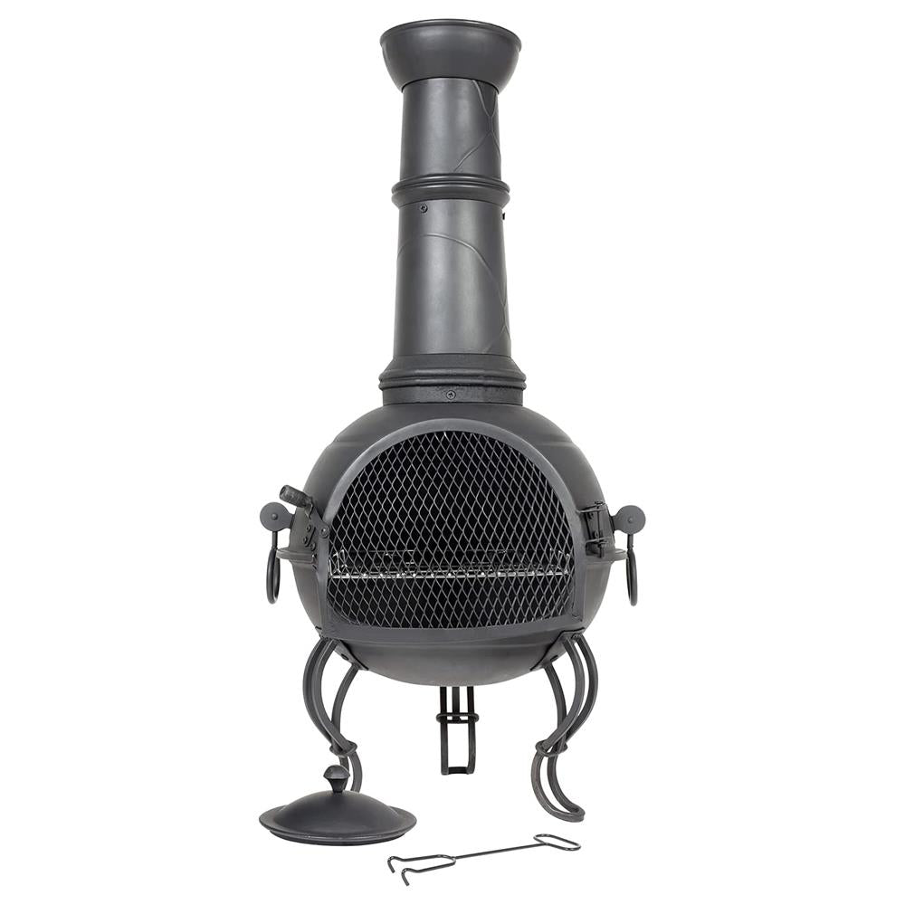 La Hacienda 56062 B Disc Murcia Large Steel Chimenea With Grill