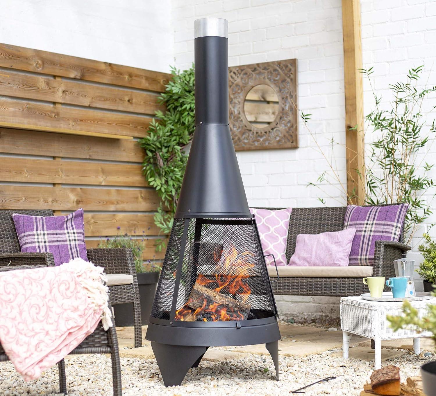 La Hacienda 56138 Mesh Colorado XL Steel Chimenea 160cm