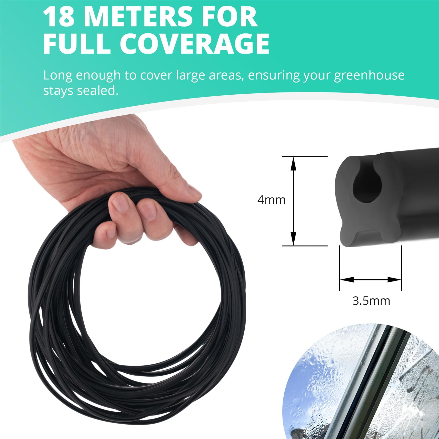 18m Universal Greenhouse Glazing Gasket
