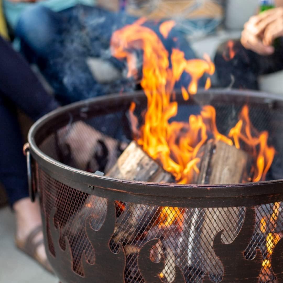 La Hacienda 58116 Wildfire Steel Firebowl With Grill