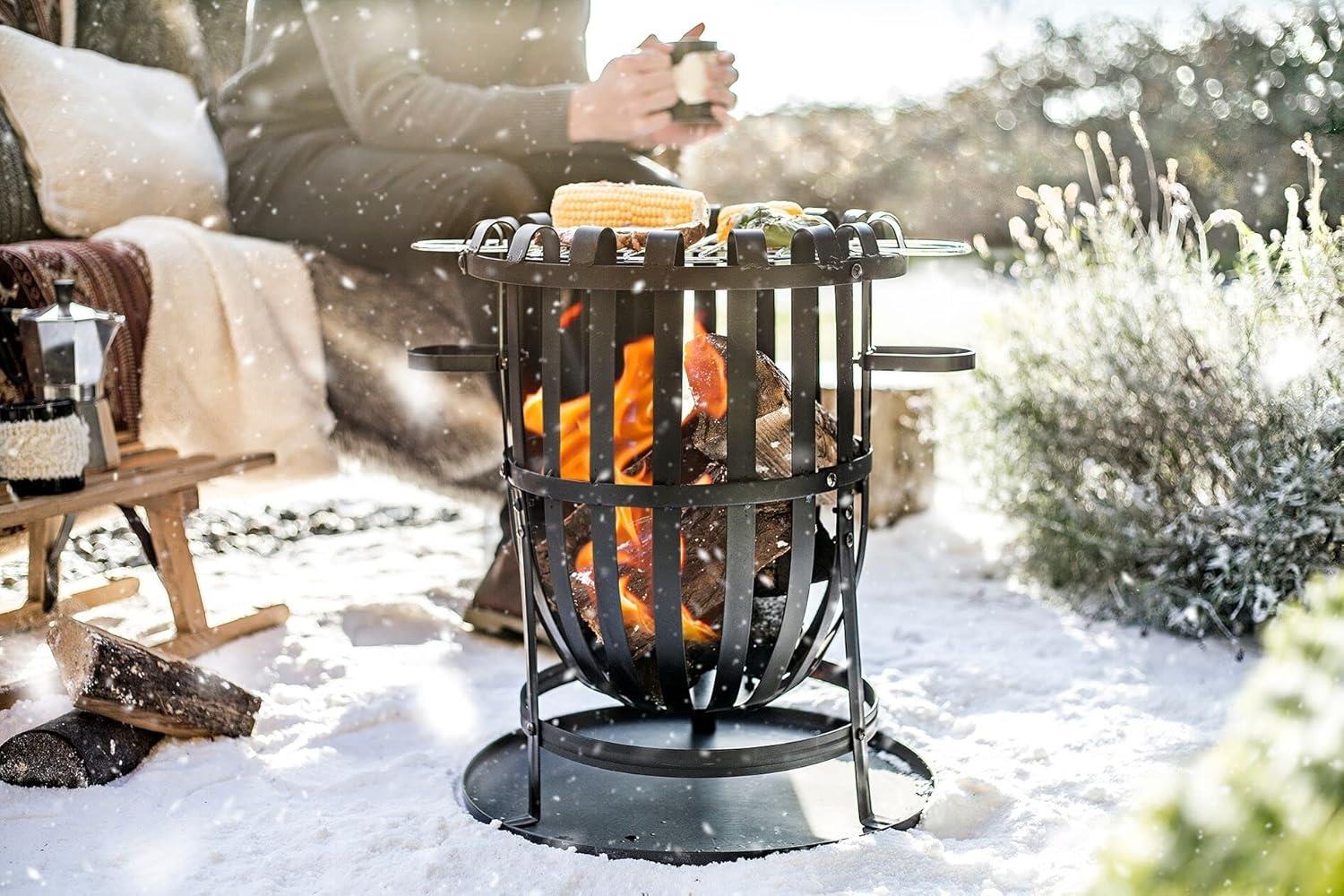 La Hacienda 56043 Vancouver Steel Firebasket With Grill