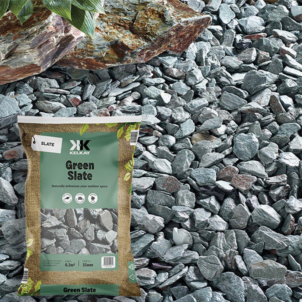 Kelkay 7017 Green Slate 40mm Chippings Bulk Bag