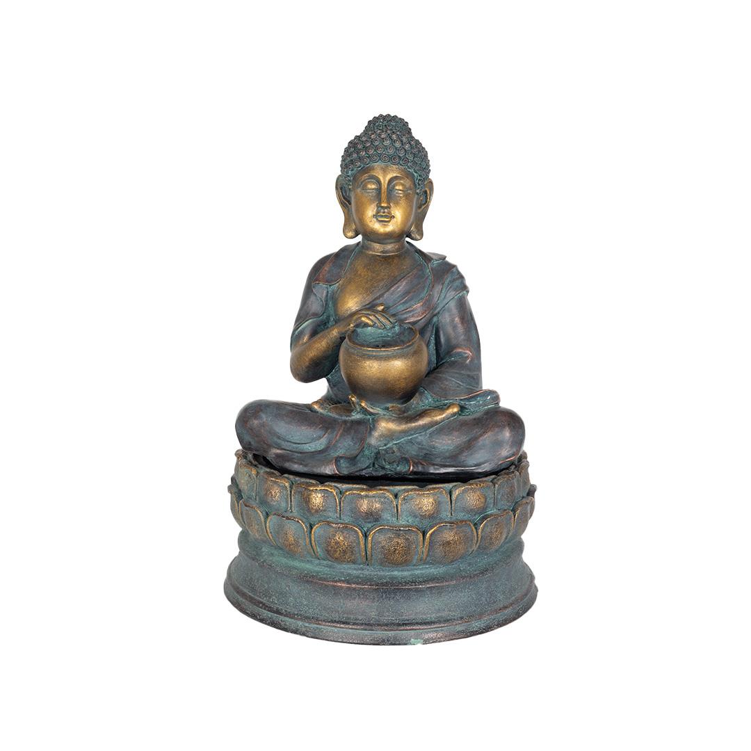 La Hacienda S45323L Sitting Buddha Water Feature Incl LEDs