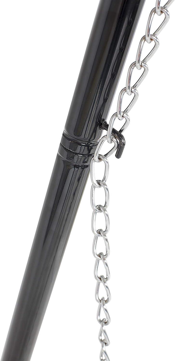 La Hacienda 55578 Tripod With Adjustable Chrome Hanging Grill (65cm) - Fits Any Firepit