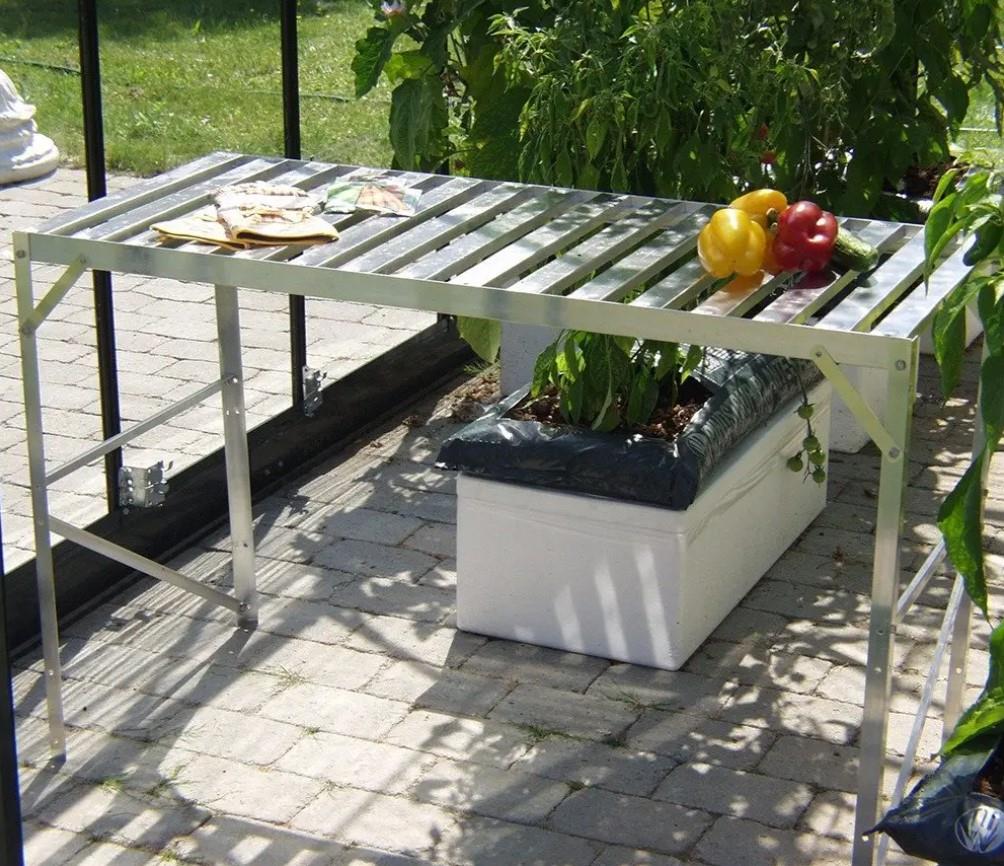 1 Tier Aluminium Slatted Greenhouse Staging 4ft