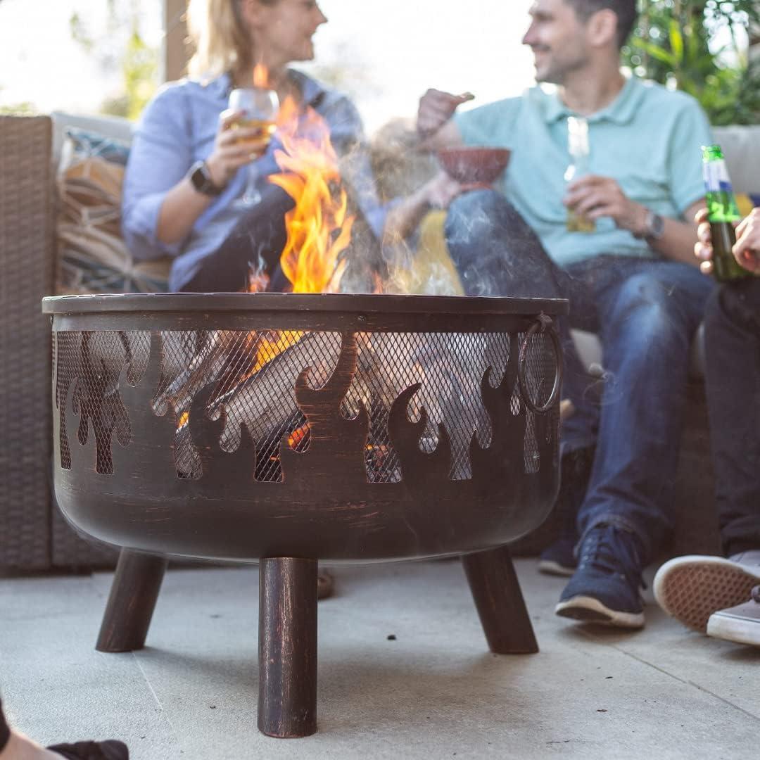 La Hacienda 58116 Wildfire Steel Firebowl With Grill