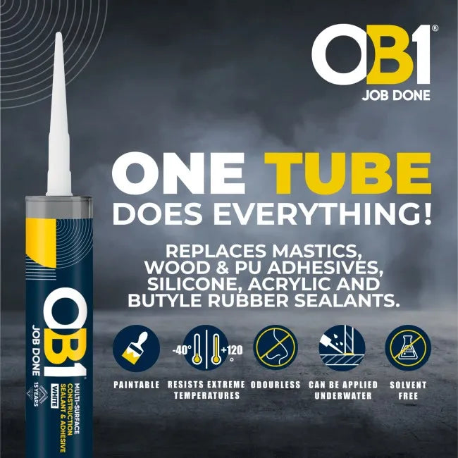 OB1 Multi-Surface Construction Sealant & Adhesive Black Box - 12 Tubes