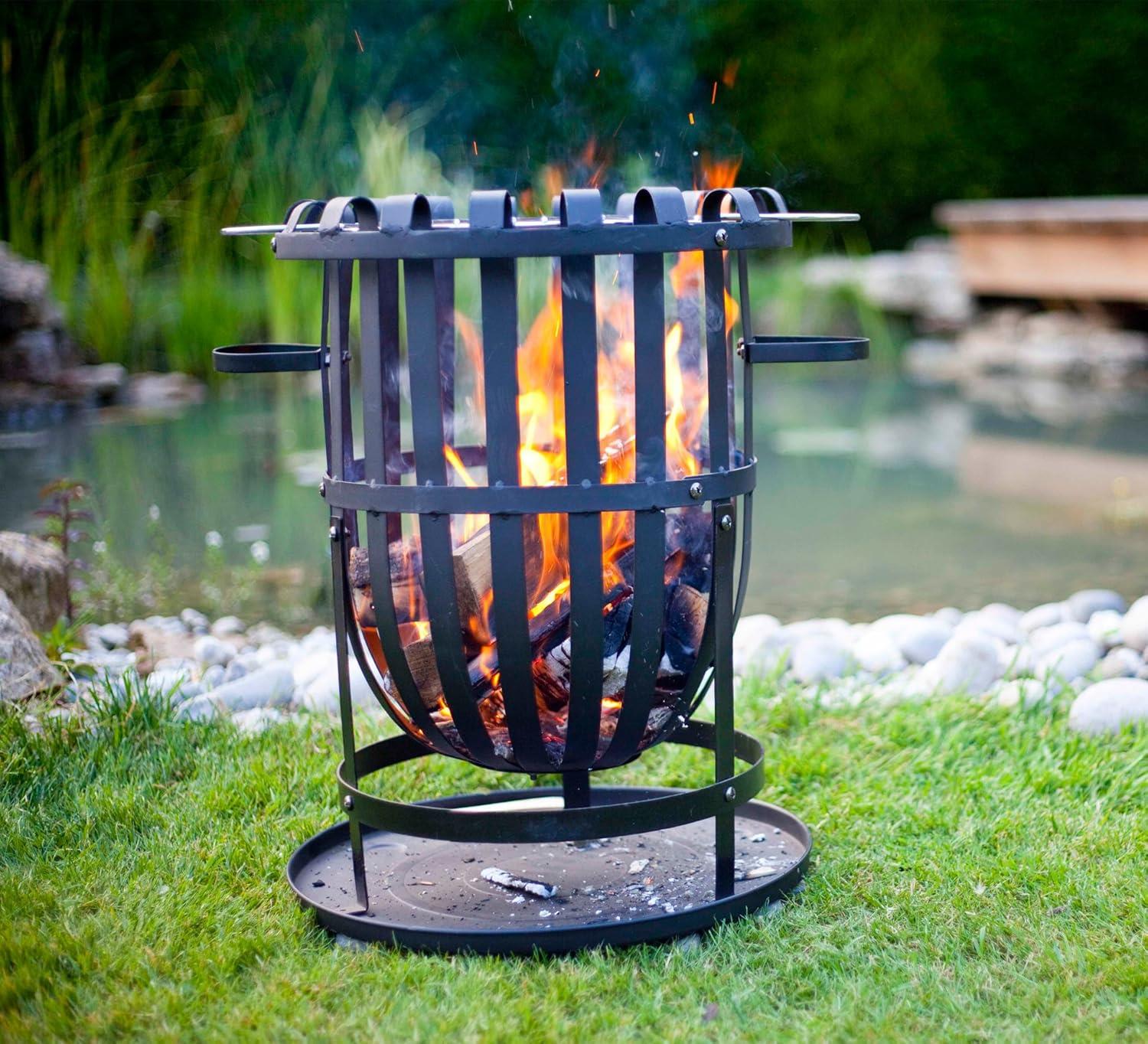 La Hacienda 56043 Vancouver Steel Firebasket With Grill