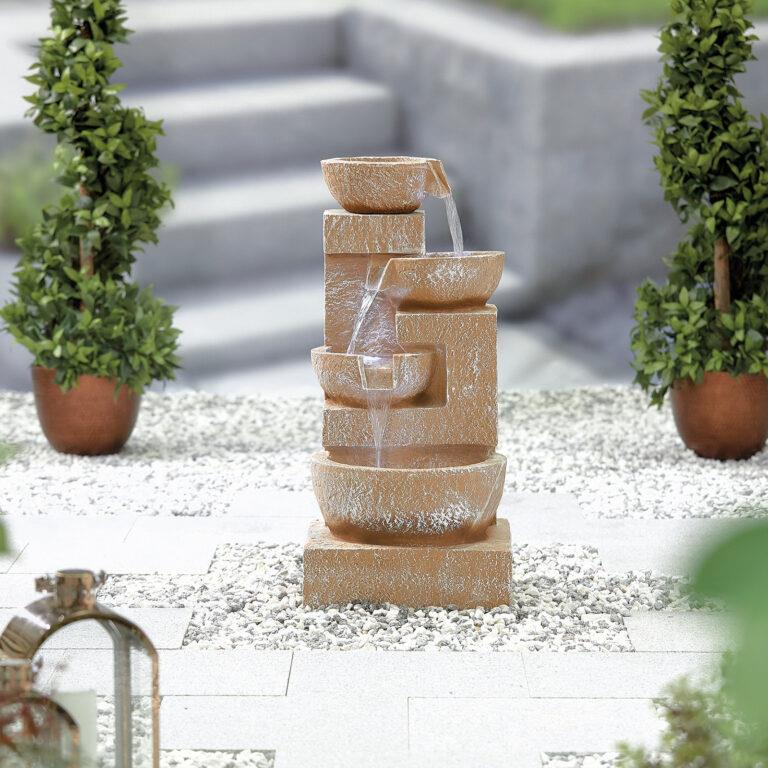 La Hacienda 4714L Sparkling Bowls inc LEDS Water Feature