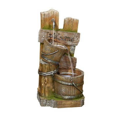 La Hacienda 45153L Fence Post Pours inc LEDS Water Feature