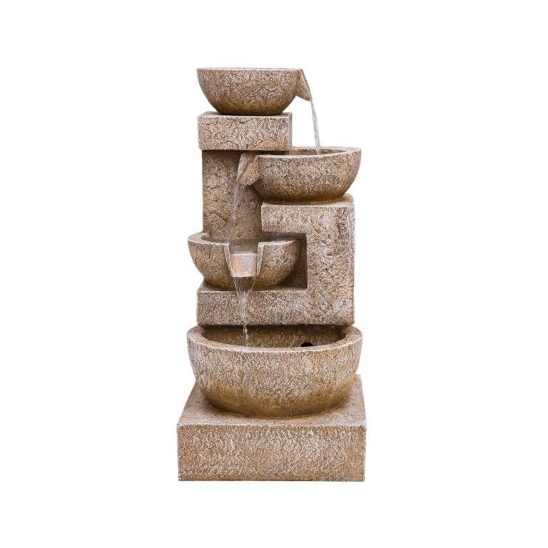 La Hacienda 4714L Sparkling Bowls inc LEDS Water Feature