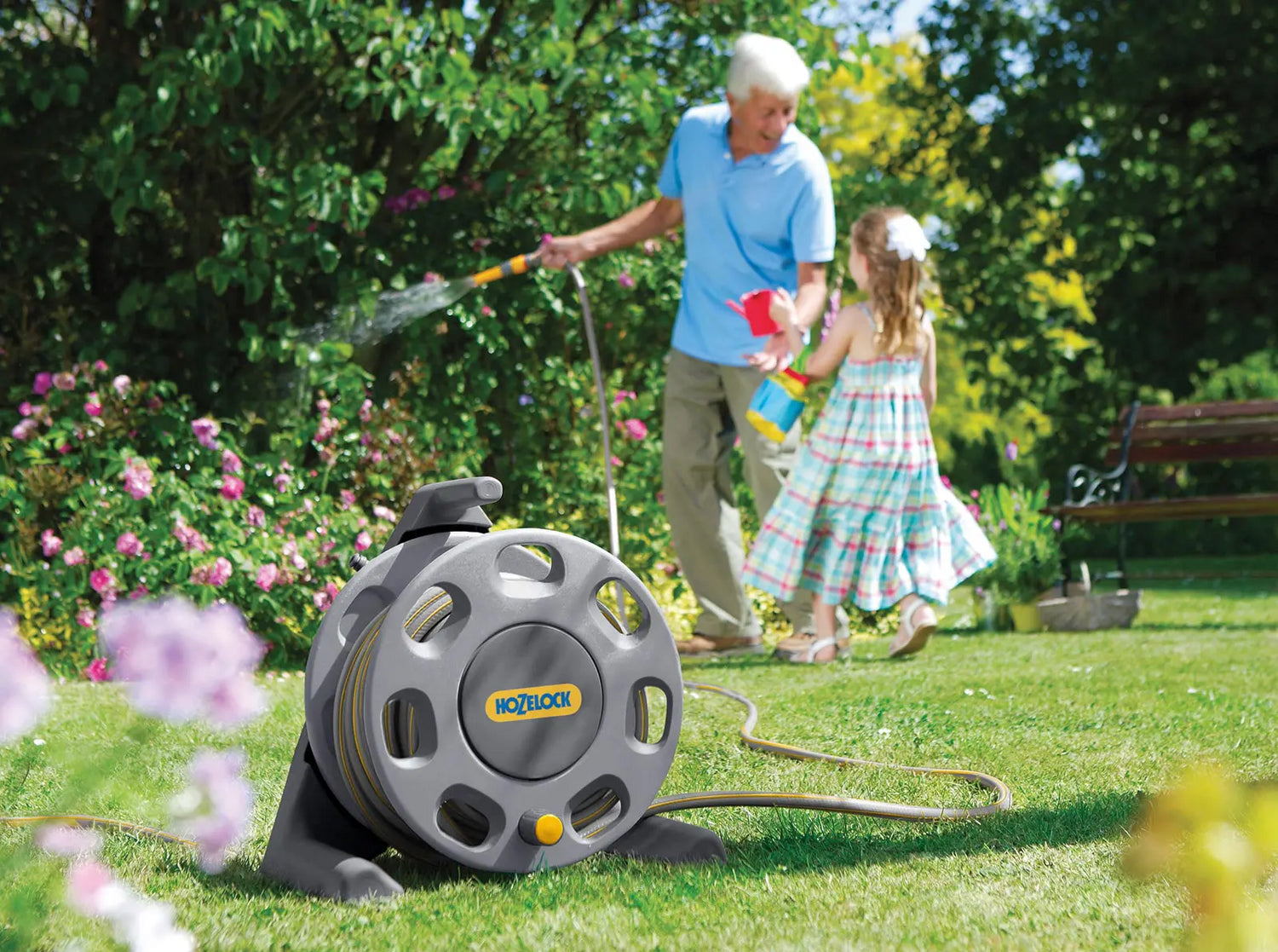 Hozelock 2412 Free Standing Hose Reel (30m) with Hose