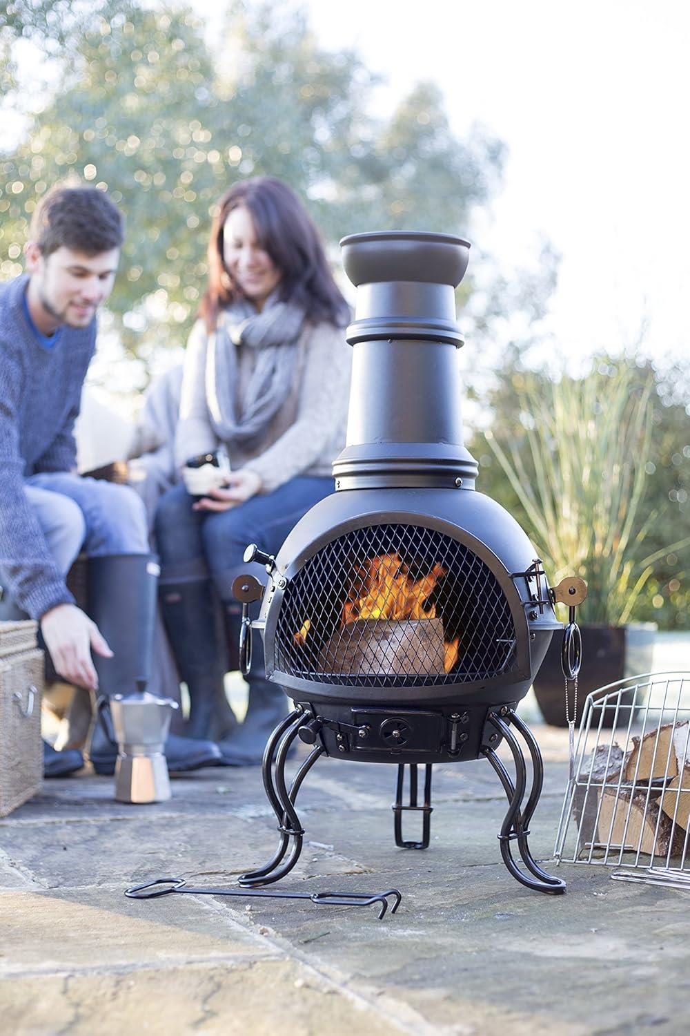 La Hacienda 56061 B Murcia Medium Steel Chimenea With Grill
