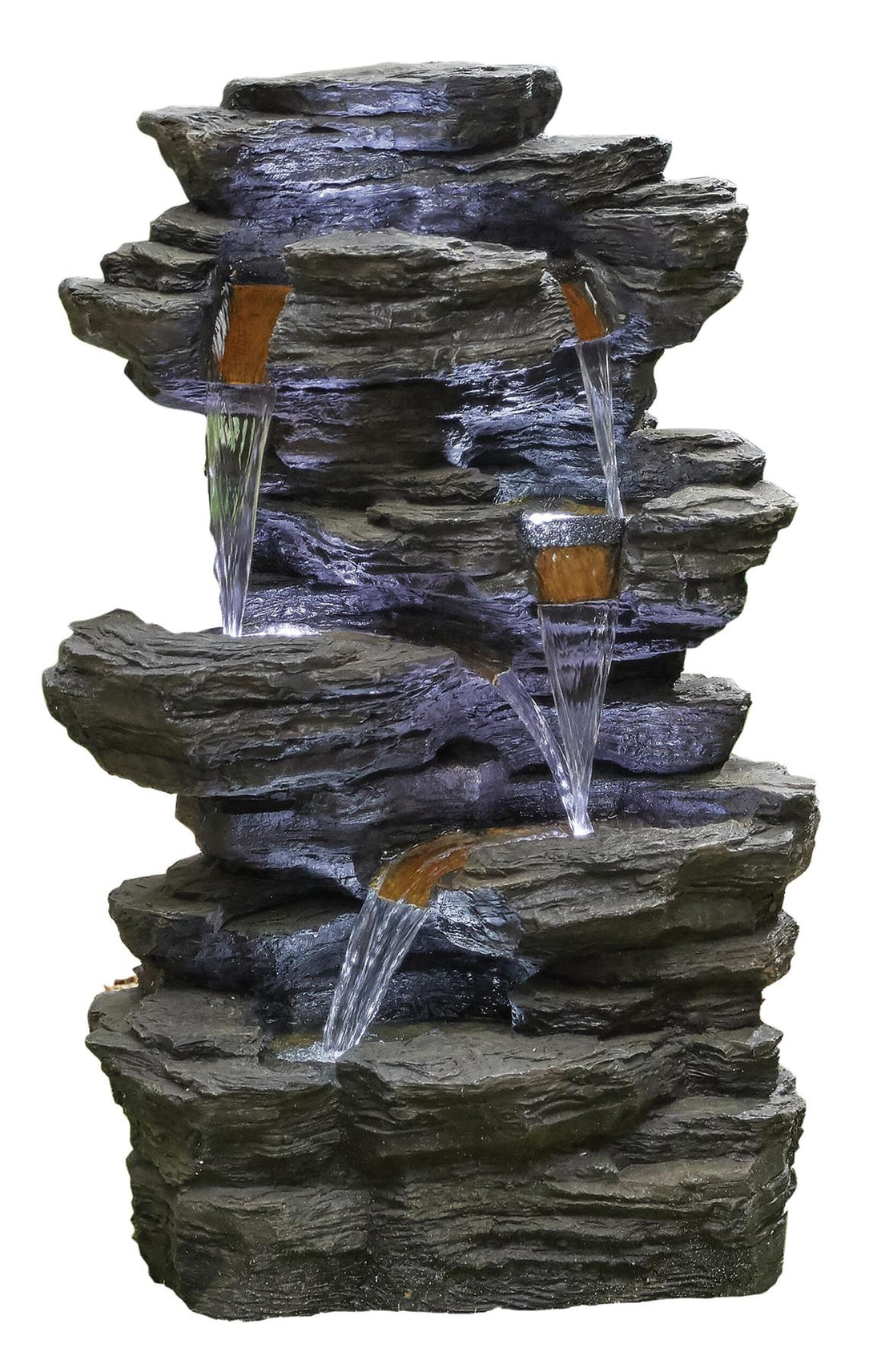 La Hacienda 45235L Hinoki Springs inc LEDs Water Feature