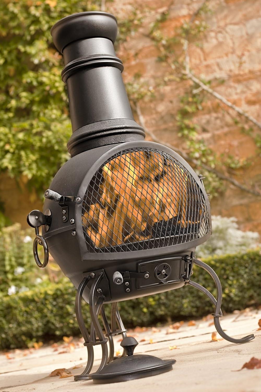 La Hacienda 56061 B Murcia Medium Steel Chimenea With Grill