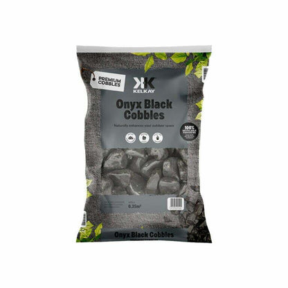 Kelkay 7090 Onyx Black Cobbles Cobbles Bulk Bag