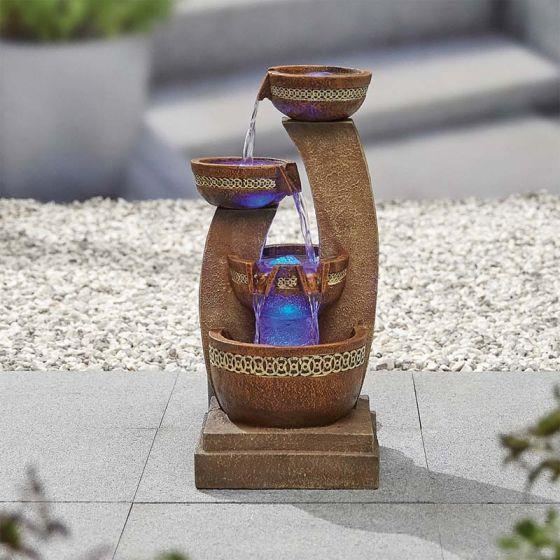 La Hacienda 4657L Azure Columns inc LEDS Water Feature