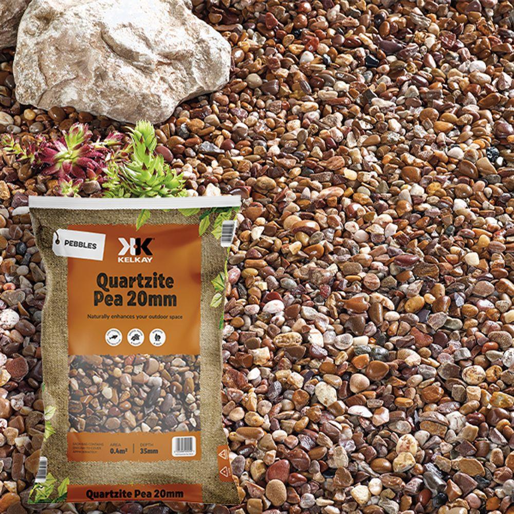 Kelkay 7025 Quartzite Pea 20mm Pebbles Bulk Bag