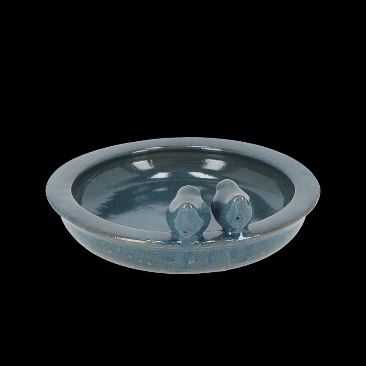 Esschert Design FB488 Petrol Round Bird Bath Blue