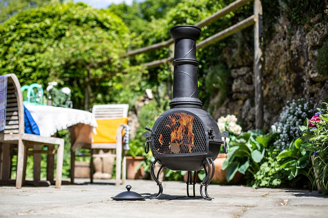 La Hacienda 56062 B Disc Murcia Large Steel Chimenea With Grill