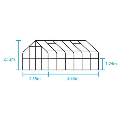 Halls SUPREME 812 8ft x 12ft Double Door Greenhouse