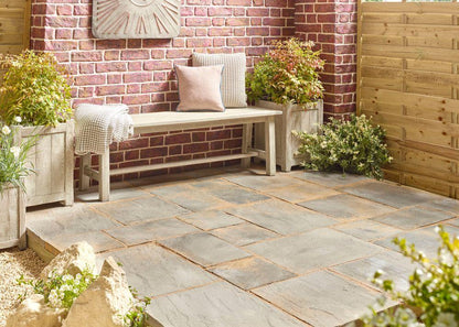 Kelkay Abbey Paving Random Patio Kit 5.16 m² or 9 m² - Antique, Graphite, York Gold