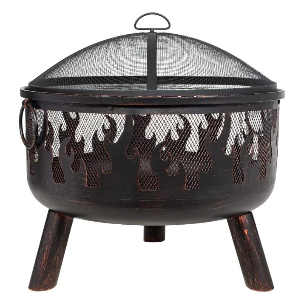 La Hacienda 58116 Wildfire Steel Firebowl With Grill