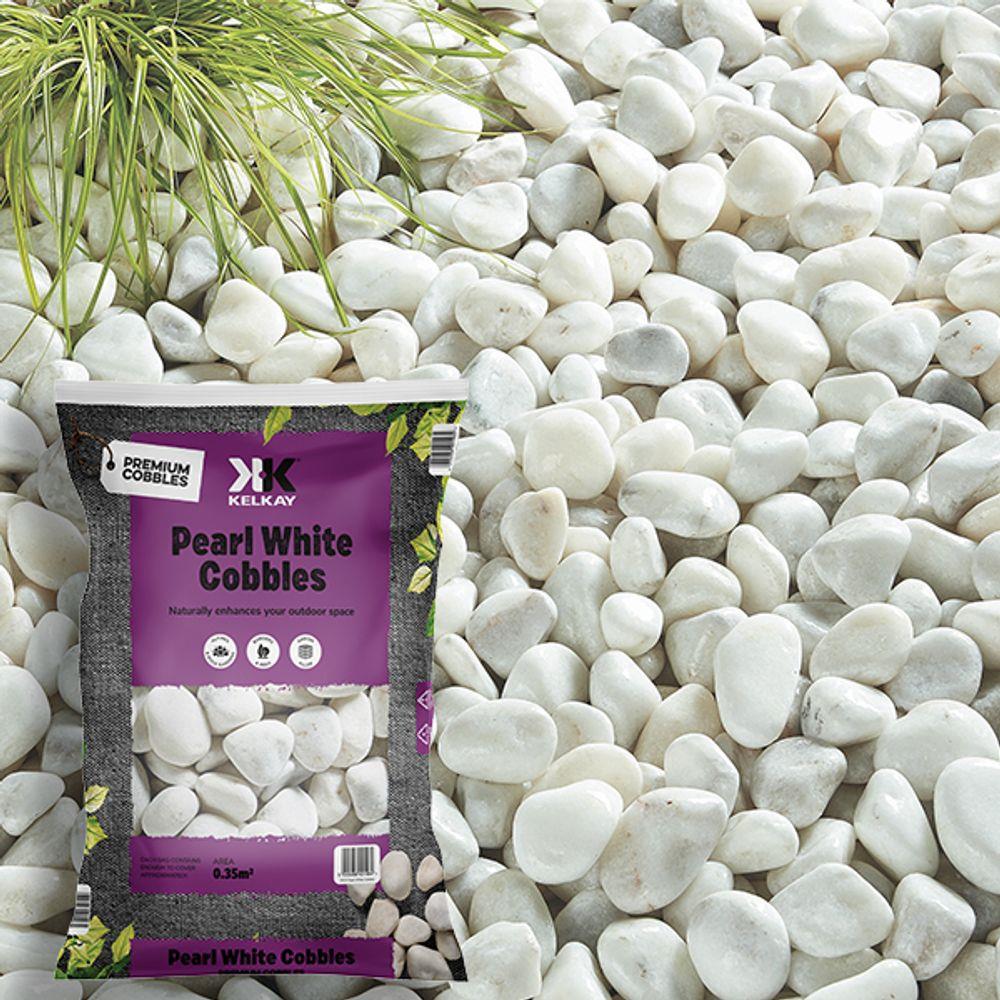 Kelkay 7020 Pearl White Cobbles Cobbles Bulk Bag