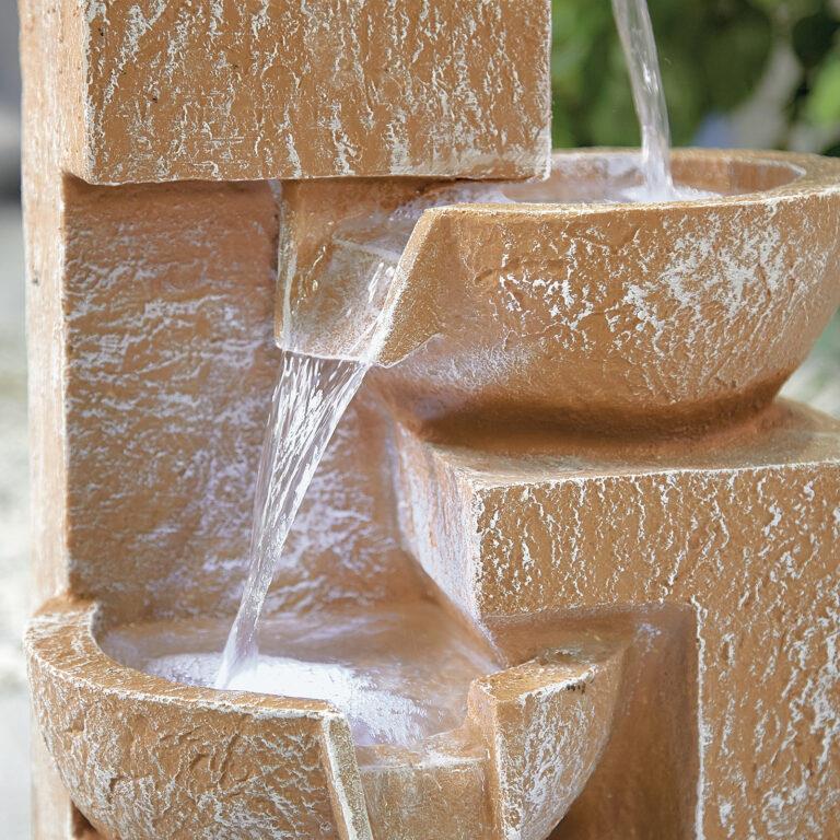 La Hacienda 4714L Sparkling Bowls inc LEDS Water Feature